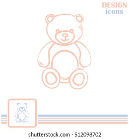 Bear toy. Line icon