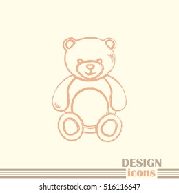 Bear toy. Line icon