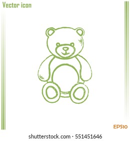 Bear toy. Line icon