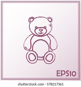 Bear toy. Line icon