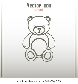 Bear toy. Line icon