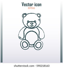 Bear toy. Line icon