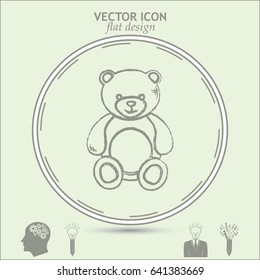 Bear toy. Line icon