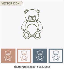 Bear toy. Line icon