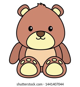 bear toy on white background vector illustration