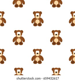 Bear toy pattern seamless flat style for web vector illustration