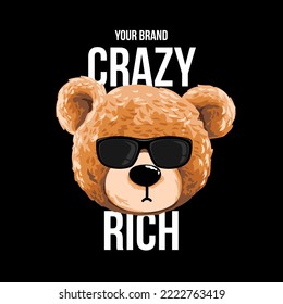bear toy use the sunglasses