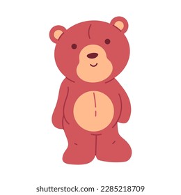 Bear toy vector cartoon character isolated on a white background.