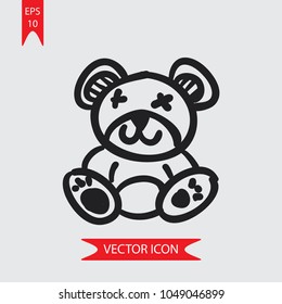 Bear toy vector icon