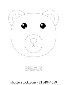 Bear tracing worksheet for kids