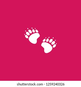 bear track icon vector. bear track sign on pink background. bear track icon for web and app