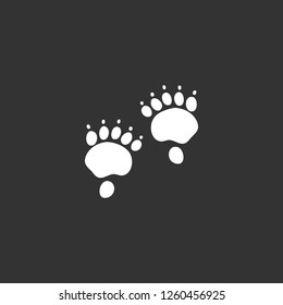 bear track icon vector. bear track sign on black background. bear track icon for web and app