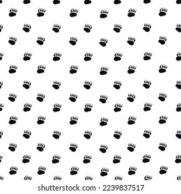 Bear tracks. Black paws . Endless pattern. Vector stock illustration. Children's design.