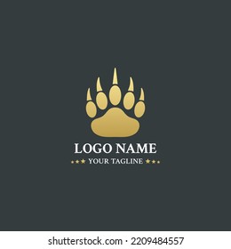 Bear Tracks Logo Vector or Bear Footprint Logo Vector Premium. Bear footprint vector isolated logo. the bear's tracks vector illustration. Simple design of bear footprint logo for all purpose.