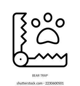 bear trap icon. Line Art Style Design Isolated On White Background