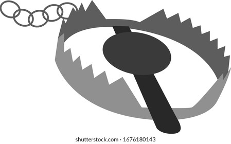Bear trap, illustration, vector on white background.