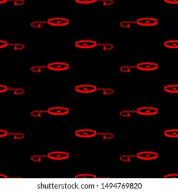 Bear trap pattern seamless. Metal animal mantrap background. vector illustration
