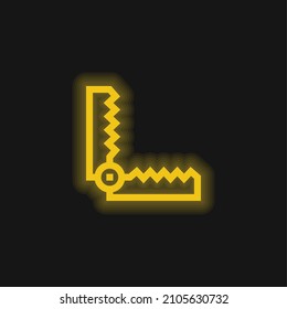 Icono de neón brillante amarillo de la trampa del oso