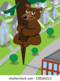 Bear trapped by urban sprawl