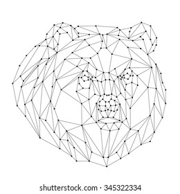 bear triangle portrait  Abstract low poly design. Vector illustration.