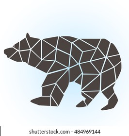 Bear triangle style. Vector