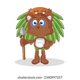 the bear tribal man mascot. cartoon vector