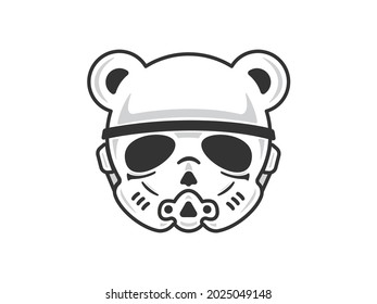 Bear trooper logo. Bear trooper head vector