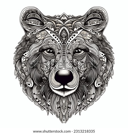 Bear T-shirt Design, Retro Bear, Cool Bear, Animal T-shirt design, powerful bear, printable design, fashion animals
