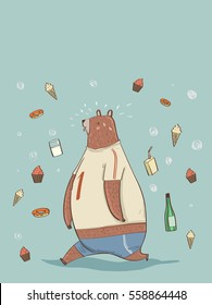Bear T-shirt with a exercising, these metaphors lose weight.