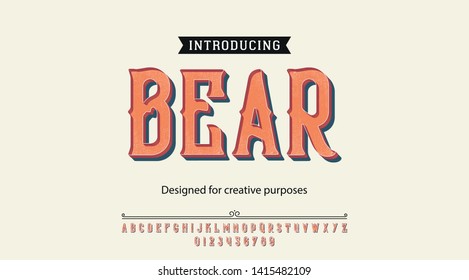 Bear typeface.For labels and different type designs