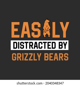 Bear typography T shirt design