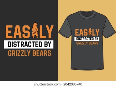 Bear typography T shirt design