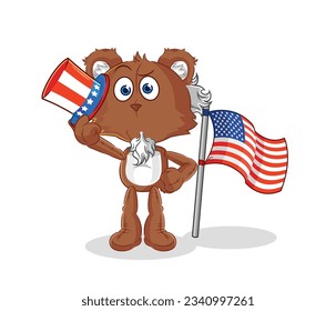 the bear uncle sam character. cartoon mascot vector