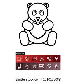 Bear valentines day vector icon