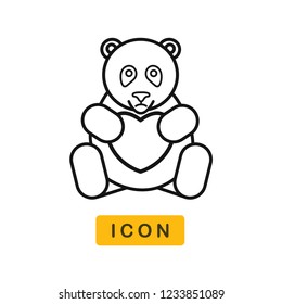 Bear valentines day vector icon