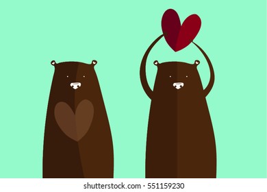 Bear with valentine's heart.
