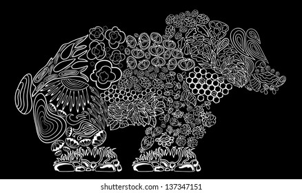 Bear. Vector.