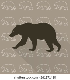 bear vector in background pattern