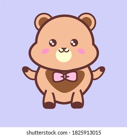 Bear Vector With Blue Background