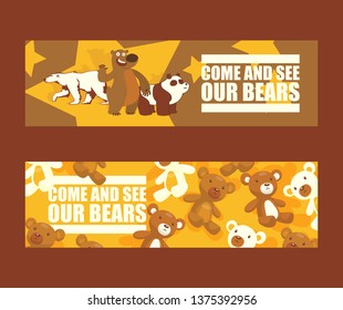 Bear vector cartoon animal character brown grizzly panda teddy-bear illustration backdrop she-bear wild polar bear background animalistic wallpaper.