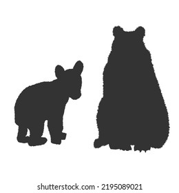 bear vector collection of bear silhouettes isolated on a white background