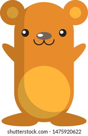 Bear. Vector cute animal drawing. Simple and minimalist