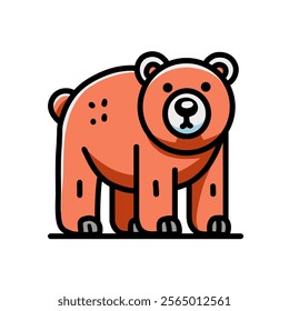 bear vector design illustration, bear icon, bear logo, bear sticker, animal design, great as a sticker.