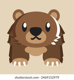 Bear vector with detailed illustration of light and shadow