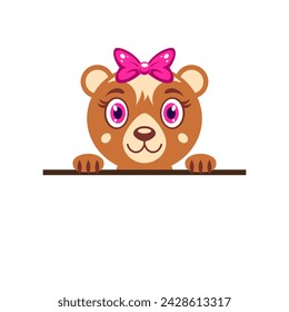 Bear vector drawing. Cartoon illustration.