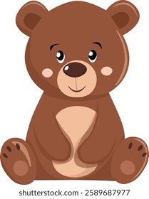 Bear. vector flat illustration on white isolated background