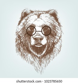 bear vector glass