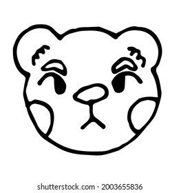 Bear vector graphics. A black and white image of a simple animal. For stickers, books, logos.