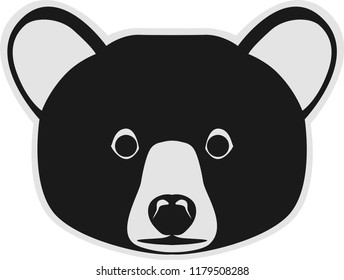 Bear vector head icon.