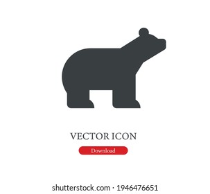 Bear vector icon. Editable stroke. Symbol in Line Art Style for Design, Presentation, Website or Apps Elements. Pixel vector graphics - Vector